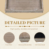 MAONAME Wood Decorative Tray, Farmhouse Wooden Tray for Coffee Table, Rustic Square Tray with Beads, Washed White Serving Tray for Living Room, Kitchen, 12" X 12" X 1.6" MAONAME