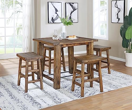 Alaterre Furniture Durango 20" H Industrial Wood Dining Stool - WoodArtSupply