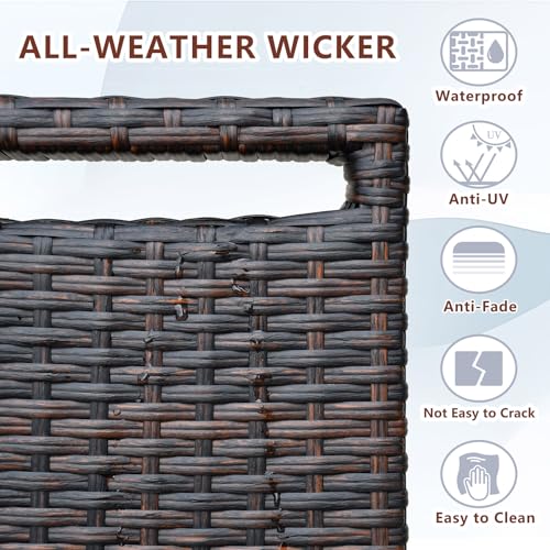 ATR ART TO REAL Outdoor Recliner, Outdoor Resin Wicker Patio Recliner Chair with 5.5'' Cushions, Patio Furniture Auto Adjustable Rattan Sofa, UV/Fade/Water/Sweat/Rust Protected, Easy to Assemble (Red)