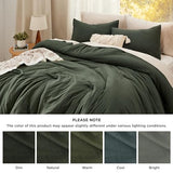 Bedsure King Comforter Set, Dark Green Soft Prewashed Bedding for All Seasons, 3 Pieces GentleSoft™ Bed Set, 1 Lightweight Comforter (104"x90") and 2 Pillowcases (20"x36") Bedsure