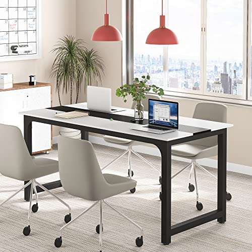 Tribesigns Modern Computer Desk, 70.8 x 31.5 inch Large Office Desk Computer Table Study Writing Desk Workstation for Home Office, Conference Room - WoodArtSupply