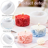 Rose Flower Column Candle Molds Flower Shape Silicone Candle Molds Cylinder Resin Casting Mold Silicone Flowers Rose Mold for Candles Making DIY Polymer Clay Craft Plaste Valentine Mother Day