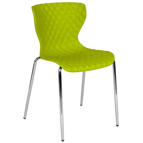 Flash Furniture Lowell Contemporary Design Citrus Green Plastic Stack Chair Flash Furniture