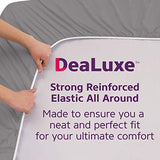 Deep Pocket Queen Fitted Sheet – 17” - 21” Inch + Extra Deep Pocket Fitted Sheet Only - 1 Fitted Bed Sheet with Deep Pockets for Pillow Top Mattress Soft Queen Size Fitted Sheets Grey DeaLuxe