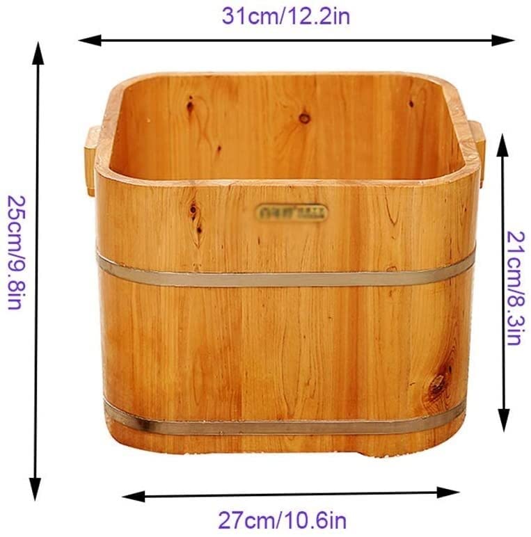 Foot Tub Wooden Foot Basin Japanese Style Cedar Wood Foot Basin, Wooden Foot Bath Barrel for Home Use, Beauty Beauty Foot Bath Barrel[ Energy Class - WoodArtSupply