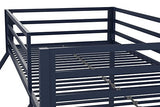 Novogratz Maxwell Twin-Over-Full Metal Bunk Bed with Ladder and Guardrails, Navy Blue Novogratz