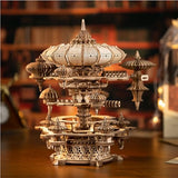 Yomkeg 3D Wooden Puzzles Sky City-Mechanical Music Box for Adults,Mechanical Music Box with a Winding Mechanism,DIY Hobbies/Gifts for Festivals Yomkeg