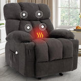 Massage Rocking Recliner Chair, Ergonomic Recliners Sofa with Vibration Massage & Heat, Rocking Chair Nursery Chair for Living Room Lounge with 4 Pockets, 2 Cup Holders, Black