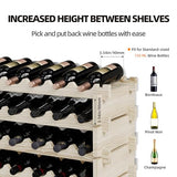 Modular Real Wood Wine Storage Racks - Stackable Free Standing Floor Wooden Wine Rack, Premium Wine Storage Rack Elegant Display and Organizing for Kitchen and Cellar 6 Tier 36 Bottles Svimi