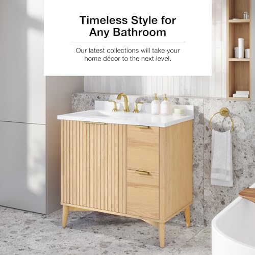 OVE Decors Indy 36 in. Undermount Single Sink Bathroom Vanity with White Engineered Marble Top, Rustic Ash OVE Decors