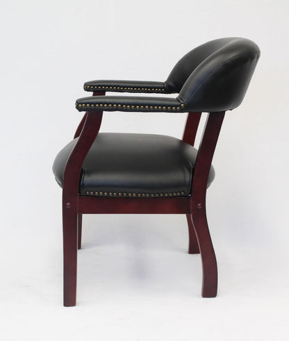 Boss Captain’s Chair In Black Vinyl - WoodArtSupply