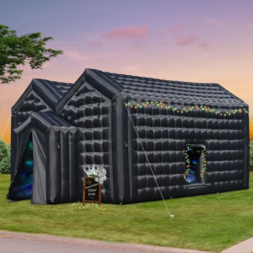 23x16.5x12 FT Inflatable Nightclub,Large Black Inflatable Club Party Tent for Adults with Blower,Inflatable Night Club for Event Party Exhibition Wedding Business Yiersanwin