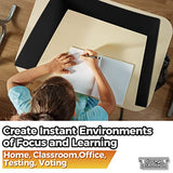 4-Pack Desk Dividers for Students - Durable & Waterproof Plastic Study Carrel Divider, Classroom Folders Teacher Supplies, Easy-to-Clean Plastic Privacy Shield Folder Boards for Student Desks, Black Storage Standard