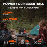 Jackery Portable Power Station Explorer 300, 293Wh Backup Lithium Battery, Solar Generator for Outdoors Camping Travel Hunting Blackout (Solar Panel Optional) Jackery