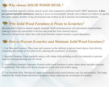 IBF Natural Real Wood Computer Desk, Rustic Writing Study Table for Student, Solid Wooden and Metal Gaming Home Office Desk, Farmhouse Industrial Modern Executive Work Desk Workstation, Brown, 55 Inch IBF