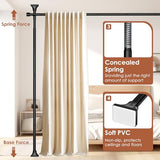 Room Divider Curtain Rod, No Drilling Partition Room Dividers Wall Separator Adjustable 30-70"(W) 50-120" (H) Heavy Duty 1 inches Tension Rod, Black PadPure