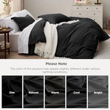 Bedsure Black Duvet Cover King Size - 3 Pieces Prewashed Cotton-Like Polyester Extra Soft Bedding Set, Includes 1 Duvet Cover 104x90 Inches with Zipper Closure & 2 Pillow Shams, Comforter Not Included Bedsure