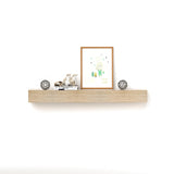 POPRHINO Fireplace Mantel Shelve, Solid Wood Baked Finish Wall-Mounted Floating Shelf for Over Fireplace, Handcrafted Floating Fireplace Mantels with Wooden Bracket, 60 x 8 x 6 Inches, Natural POPRHINO