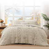 WRENSONGE Queen Size Comforter Set with Sheets - 7 Pieces Beige Tufted Bed in a Bag Queen Shabby Chic Bedding Sets with 1 Comforter, 2 Sheets, 2 Pillowcases & 2 Shams WRENSONGE