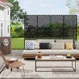 72" h × 47" w Outdoor Privacy Screen, Laser Cut Metal Garden Divider Panel with Tropical Leaf Design, Freestanding Weatherproof Privacy Fence for Patio Deck Backyard Balcony PeakPursuit