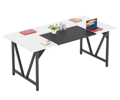 LITTLE TREE 6FT Conference Table, Modern Meeting Tables, Rectangular Training Seminar Table, Boardroom Desk with Splicing Board for Home Office LITTLE TREE