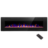 R.W.FLAME 60" Recessed and Wall Mounted Electric Fireplace, Low Noise, Remote Control with Timer, Touch Screen, Adjustable Flame Color and Speed, 750-1500W R.W.FLAME