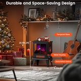BLITZHOME Electric Fireplace Heater 18'', 3D Realistic Flame, Thermostat Control, 2 Heating Mode 750/1500W, Safety Protection, Freestanding Portable Fire Places Stove for Home Indoor, Small Space BLITZHOME
