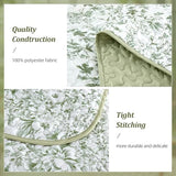 WONGS BEDDING Quilt King Size, Sage Green Quilt Bedding Set with 2 Pillowcases, Botanical Quilt for King Bed, Soft Microfiber Lightweight Coverlet Bedspread for All Season (110"×90", 3 Pieces) WONGS BEDDING