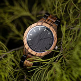 BOBO BIRD Men's Zebra Wood Watch Analog Quartz Lightweight Handmade Wooden Sports Casual Watches BOBO BIRD