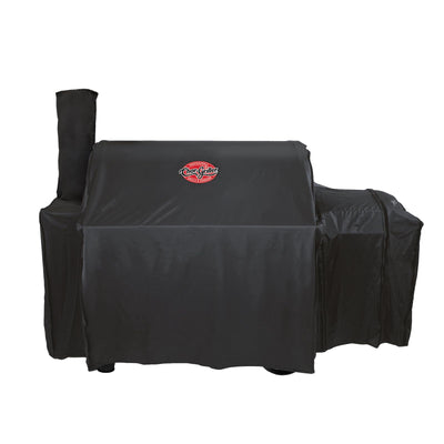 Char-Griller® Grand Champ™ Grill Cover, Shields and Protects from Moisture, Wind, Sand, Birds and Dirt, PVC and Polyester Blend, Black, Designed to Fit Model # 8250.