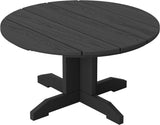 SERWALL Outdoor Coffee Table, HDPE Patio Round Coffee Table for Balcony, Garden, Backyard (Black) SERWALL