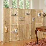 Pegboard Display, 5.6Ft Portable Freestanding Wall Organizer Wooden Room Divider Folding Privacy Screens for Craft Art Display Board (6panels, Natural) Svimi