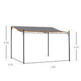 Outsunny 10' x 13' Steel Outdoor Pergola Gazebo, Patio Canopy with Weather-Resistant Fabric and Drainage Holes for Backyard, Deck, Garden, Gray Outsunny