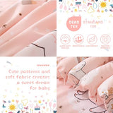 JSD Pink Unicorn Toddler Bedding Set, 4 Piece Bed-in-a-Bag Toddler Microfiber Comforter Sheet Set, All Season Machine Washable JSD