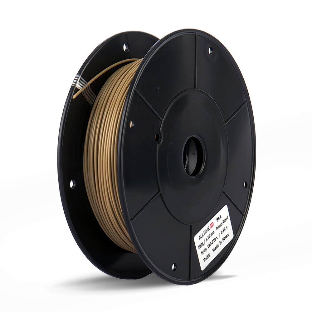 PLA 3D Printing Filament - ALLTIME3D - Tender Wood 300g (0.66lbs) - 1.75mm Dimensional Accuracy +/- 0.05mm 3D Printer Pen for Professional. World Leader in alltime 3D Filament (Tender Wood) ALLTIME3D