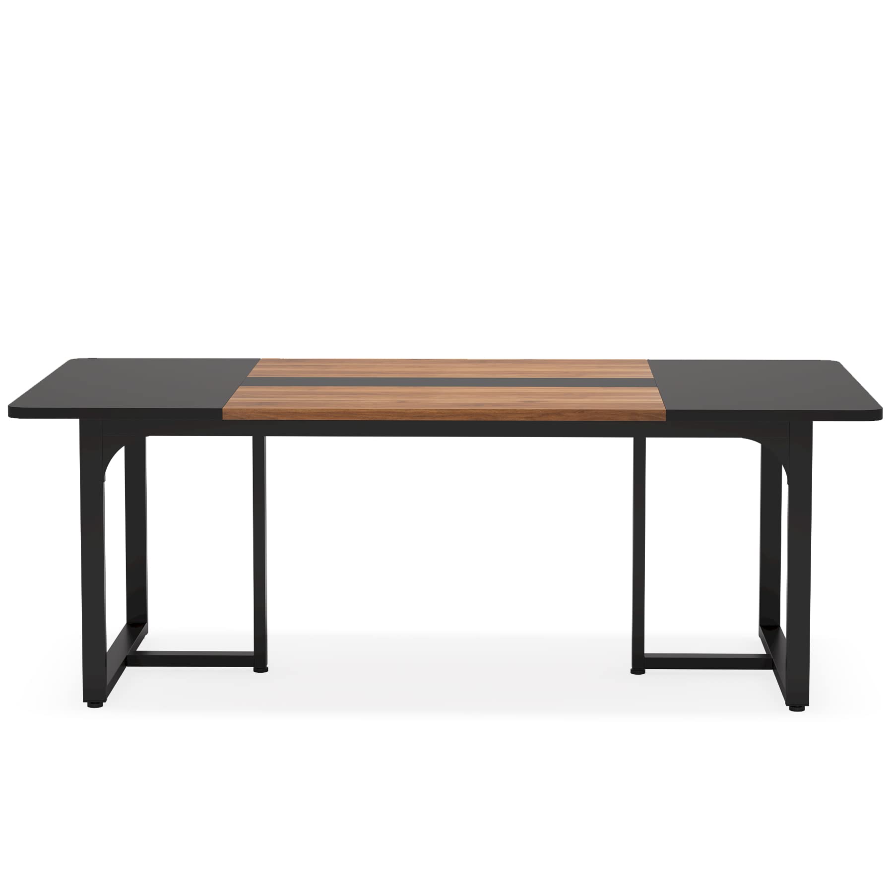 Rectangle Conference Table with Spliced Board, 6FT Long Meeting Seminar Table up for 8 People, Industrial Business Large Office Conference Room Table Boardroom Desk for Home Office, Dining Ro - WoodArtSupply