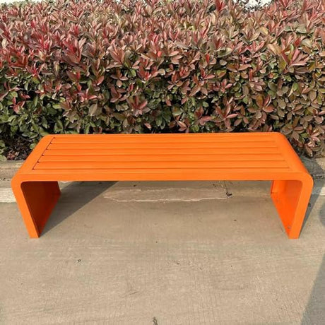 Garden Bench Multicolor Metal Garden Bench, Outdoor Backless Bench, Overall Welding, No Assembly Required Chair, The Load-bearing Capacity Can Be up to 400 kg (Color : Orange, Size : 47.2in/120cm) JHKJDS