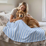 Light Blue Stripe Throw Blanket,Soft Cozy Flannel Blankets Modern Minimalist Style Plush Bedding Throws Lightweight Fleece Blanket for Bed Sofa Couch Home Decor 40x50in Quibro Zynth
