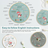 KintKita 3 Sets Embroidery Kit for Beginners to Learn 36 Basic Embroidery Stitches Practice Kit,Hand Embroidery Cross Stitch Kits for Beginners with Embroidery Patterns, Hoop,Threads,Tools