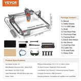 VEVOR 10W Output 10000mm/min Movement Speed, Compressed Spot with Rotary Roller, Laser Cutter for Wood, Certain Metal, Gray VEVOR