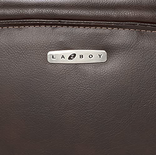 La-Z-Boy Bellamy Executive Office Chair with Memory Foam Cushions, Solid Wood Arms and Base, Waterfall Seat Edge, Bonded Leather, Brown La-Z-Boy