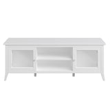 Lavish Home TV Stand - 55-inch Storage Cabinet with 2 Cubbies and 2 Shelves - Entertainment Center for Living Room, Bedroom, or Entryway (White) Lavish Home
