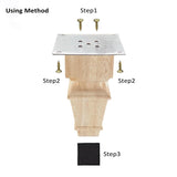 5 Inch Wooden Furniture Legs with Mounting Plates Screws Set of 4 Solid Wood Unfinished European Style Replacement Furniture Feet for Couch Cabinet Aiminjey