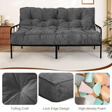 8" Futon Mattress Full Size 54" x 80", Thick Futon Sofa Couch Bed for Adults, Velvet Floor Futon Mattress Shredded Foam Filling, Tatami Sleeping Mat for Camping, Dorm, Dark Gray(Frame Not Included) Bliss Homey