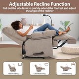 Chizzyseat Manual Oversized Recliner Chair for Heavy Duty Adults 400lbs Extra Wide Recliner with Phone Holder Big Man Recliners for Living Room Bedroom Nursery RV Brown