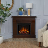 Real Flame Chateau 41" Corner Electric Fireplace with Mantel for Living Room or Bedroom, Replaceable Fireplace Insert Heater, Realistic Log and Flame Effect, Remote Control, Timer. Real Flame