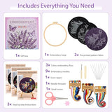 Uniartfy 3 Sets Hand Embroidery Starter Kits for Beginners Adults, Goldfish Stamped Cross Stitch Kit, DIY Needlepoint Kit with Cloth, Hoop,Threads and Instruction, Easy to Learn Embroidery Starter Kit