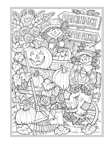 Creative Haven Autumn Harvest Coloring Book (Adult Coloring Books: Seasons) WoodArtSupply