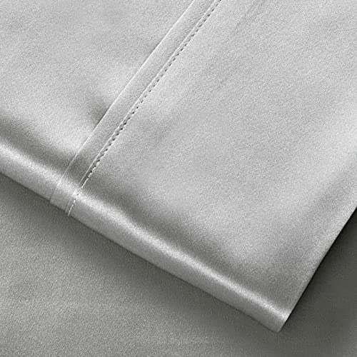 Lanest Housing Silk Satin Sheets, Full Size Satin Bed Sheet Set with Deep Pockets, Cooling Soft and Hypoallergenic Satin Sheets Full - Light Gray Lanest Housing