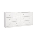 Tvilum 6 Drawer Double Dresser, White Tvilum